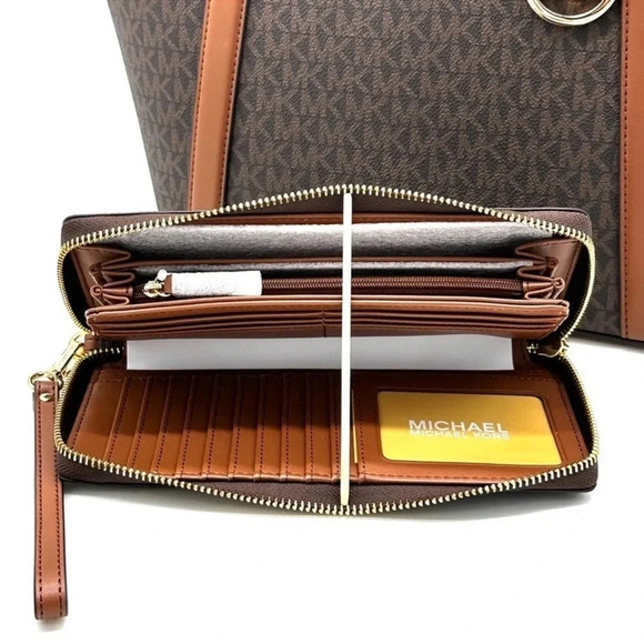 Michael Kors Pratt Large Signature Logo Tote Bag & Large Continental Wallet - Picture 11 of 12